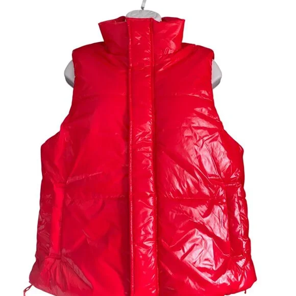 A New Day Womens Red Puffer Vest Lightweight Quilted Outerwear W/ Pockets Small - Picture 4 of 10